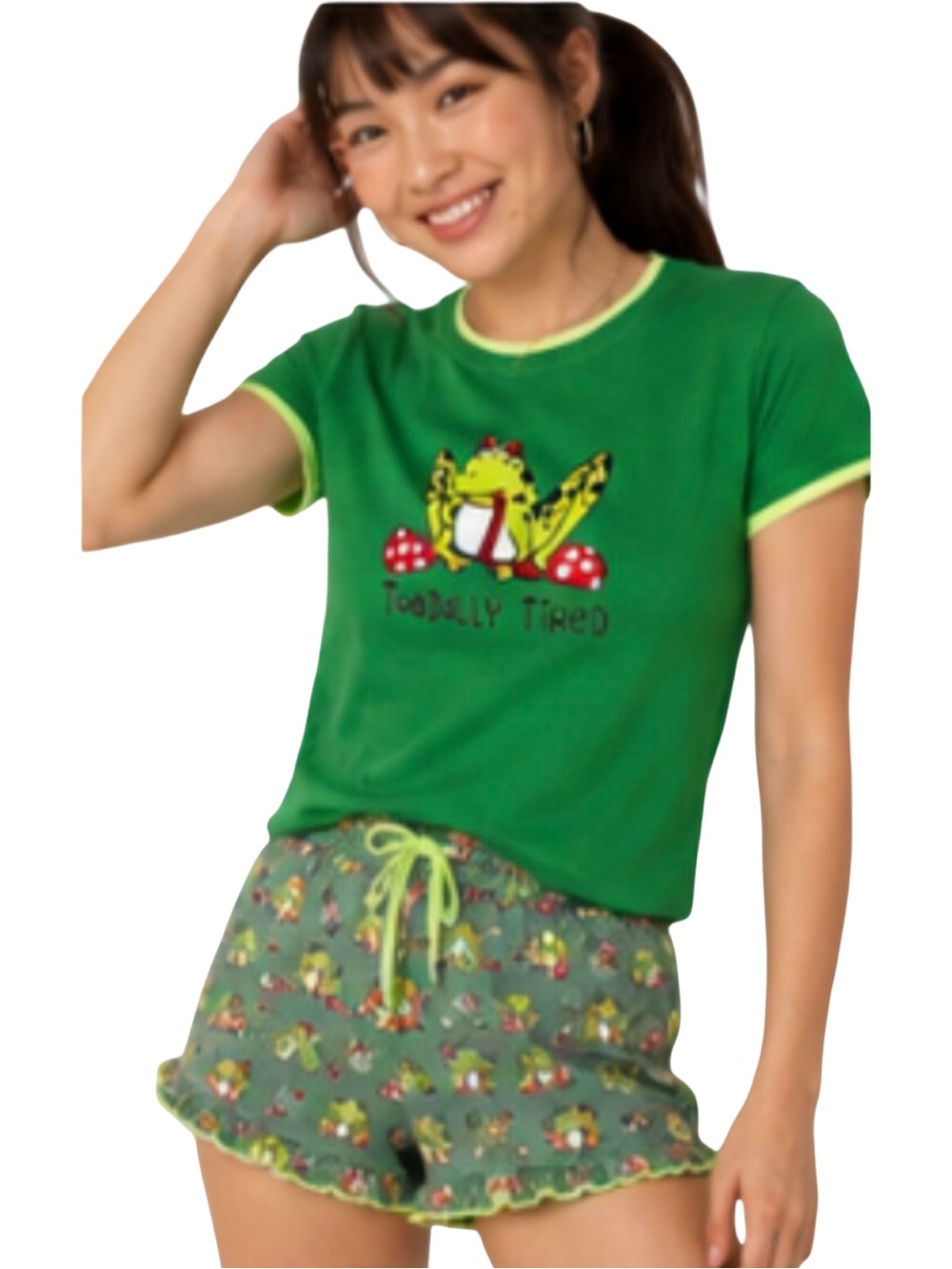 NEW Lazy One “Toadally Tired” Frog Sleep Top XS